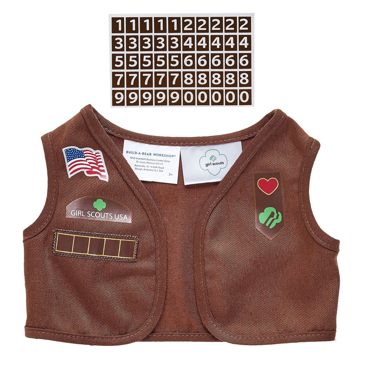 Girl Scout Brownie Uniform Vest for Stuffed Animals | Build-A-Bear® - US 5242