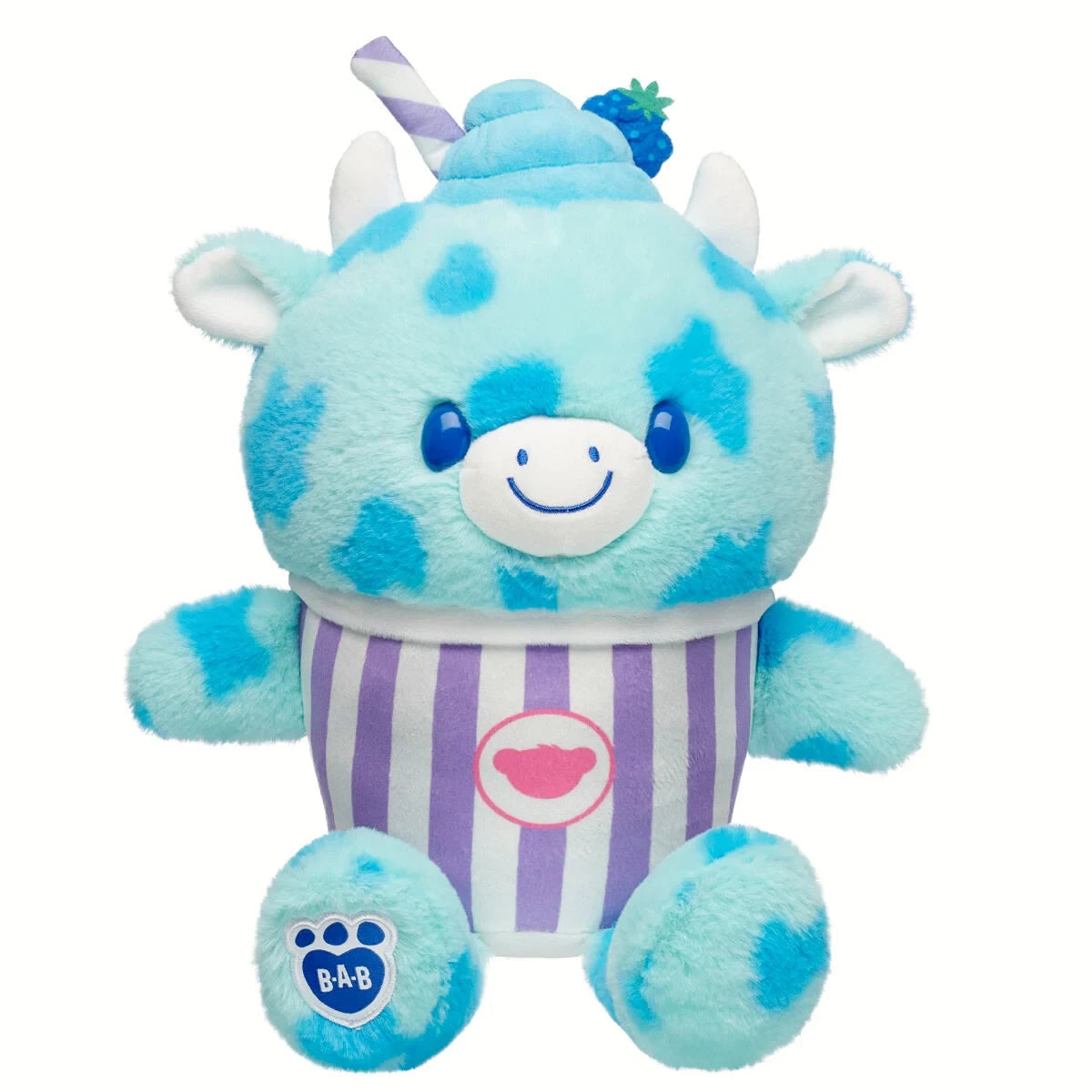Blue Raspberry Cow Slushie Plushie w/ Lei Necklace | BAB - US 1474